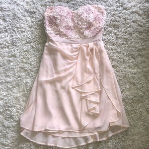 Beautiful strapless embellished light pink dress